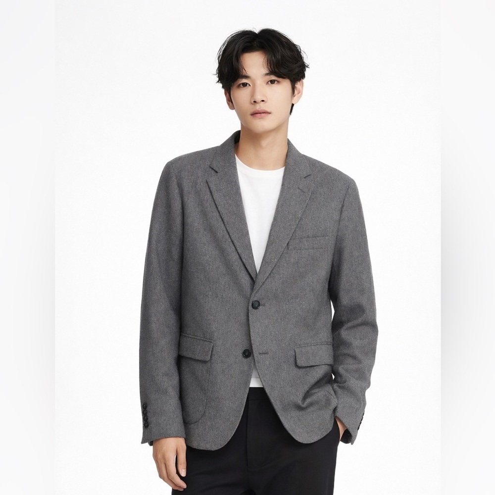 Only & Sons Sample Gray Blazer Mens L Scandinavian Tailored Jacket